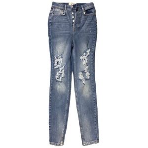 Free People Destroyed High Waisted Jeans Size 27